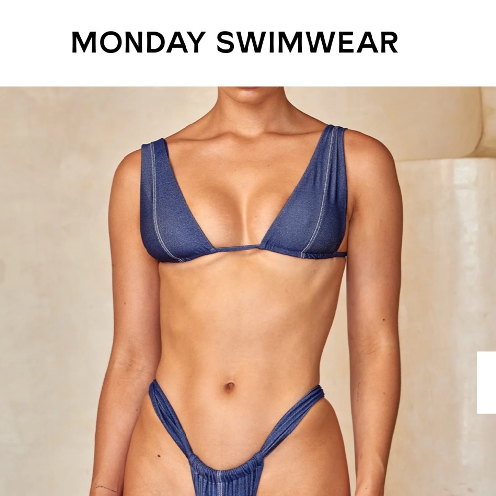 Monday Swimwear denim bikini. 
SOLD OUT ONLINE